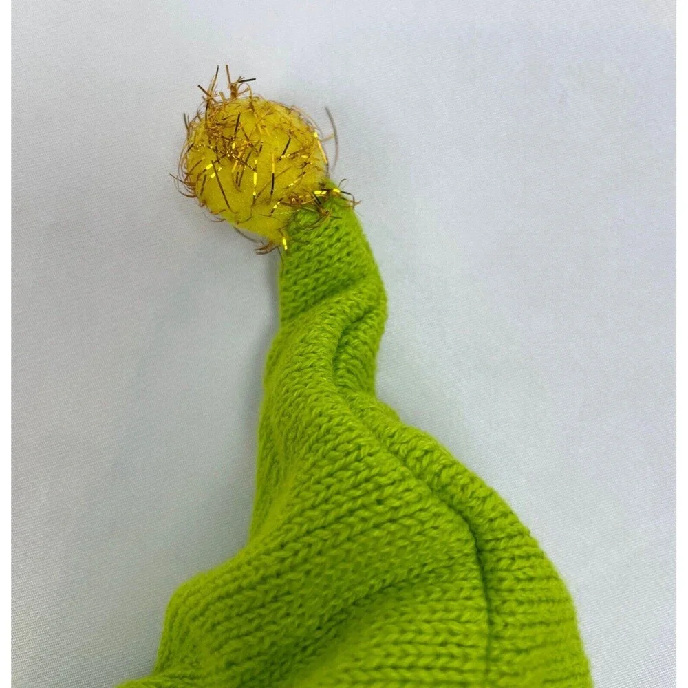 Baby 12 Months Knit Green Grinch Face Sweater Hood‎ Christmas